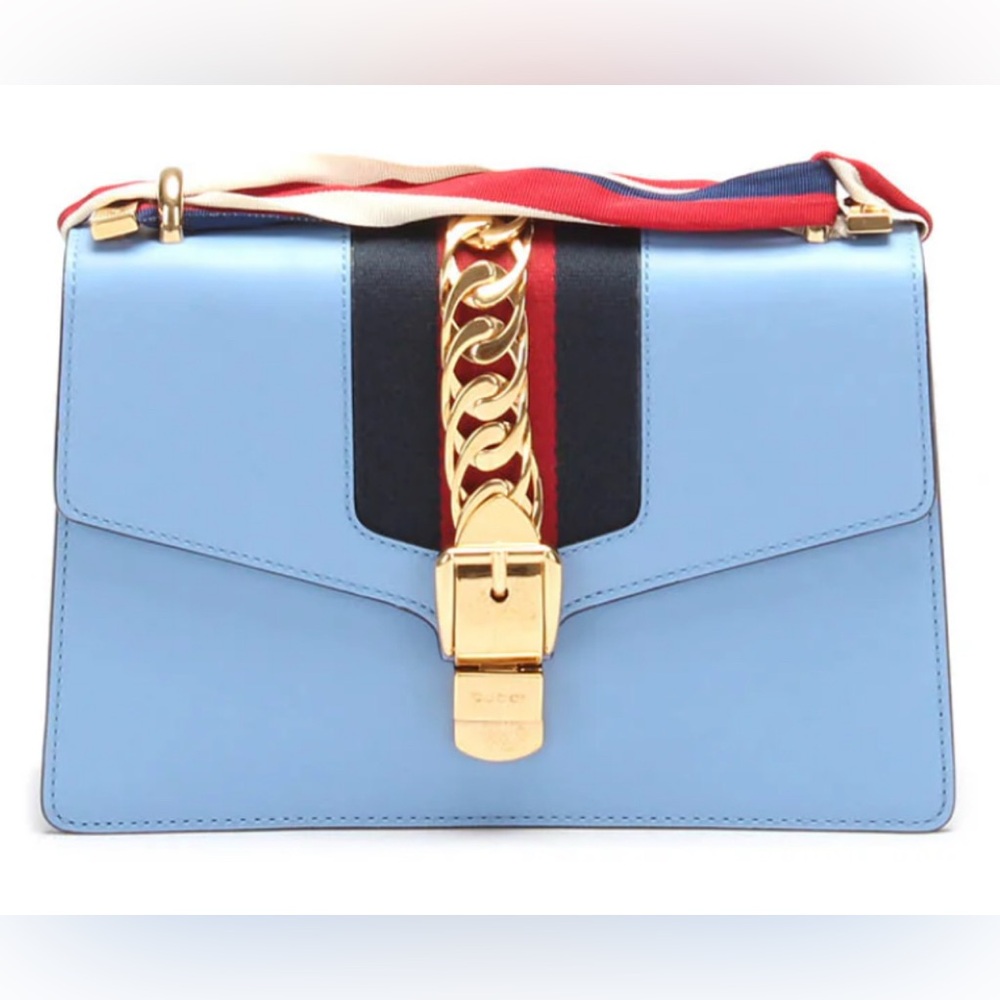 Gucci Sylvie Blue  Small Shoulder Bag